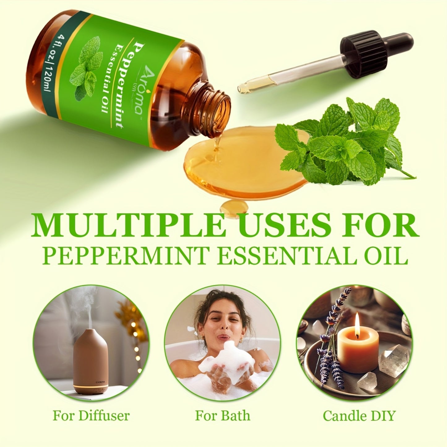 4FL.OZ Natural Essential Oils : Eucalyptus, Lavender, Frankincense, Lemon, Sweet Orange, Peppermint Essential Oils - For Humidifiers, Diffusers, Scented Candles - Holiday Surprises- Suitable For Men And Women - Best Birthday/