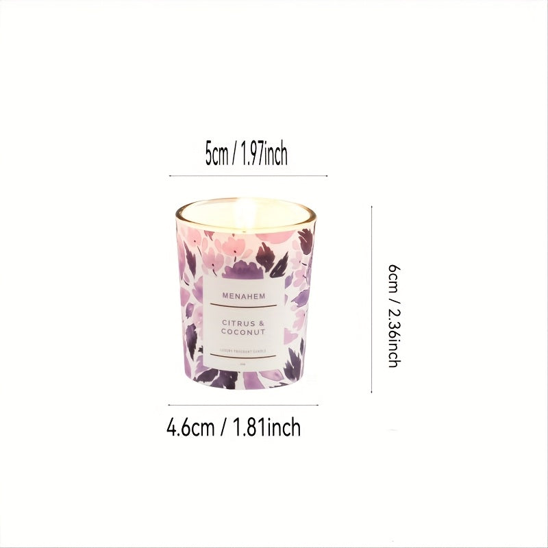 2pcs 2025 New Creative Flower Series Candles - Smokeless Soy Wax, 12+ Hour Burn Time, Floral & Fruit Scented Glass Jar Candles for Home Decor, Christmas, Valentine’s Day, Birthdays & Holidays