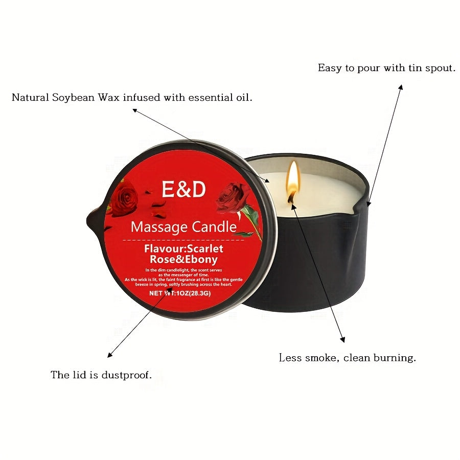 6pcs Natural Scented Soy Wax Massage Candles (Total 6oz/170g - Each 1oz) | Essential Oil Melts into Warm Massage Oil | Handcrafted for Nail Salons & Spas - Luxury Gift for Christmas, Valentine’s Day & Mother’s Day