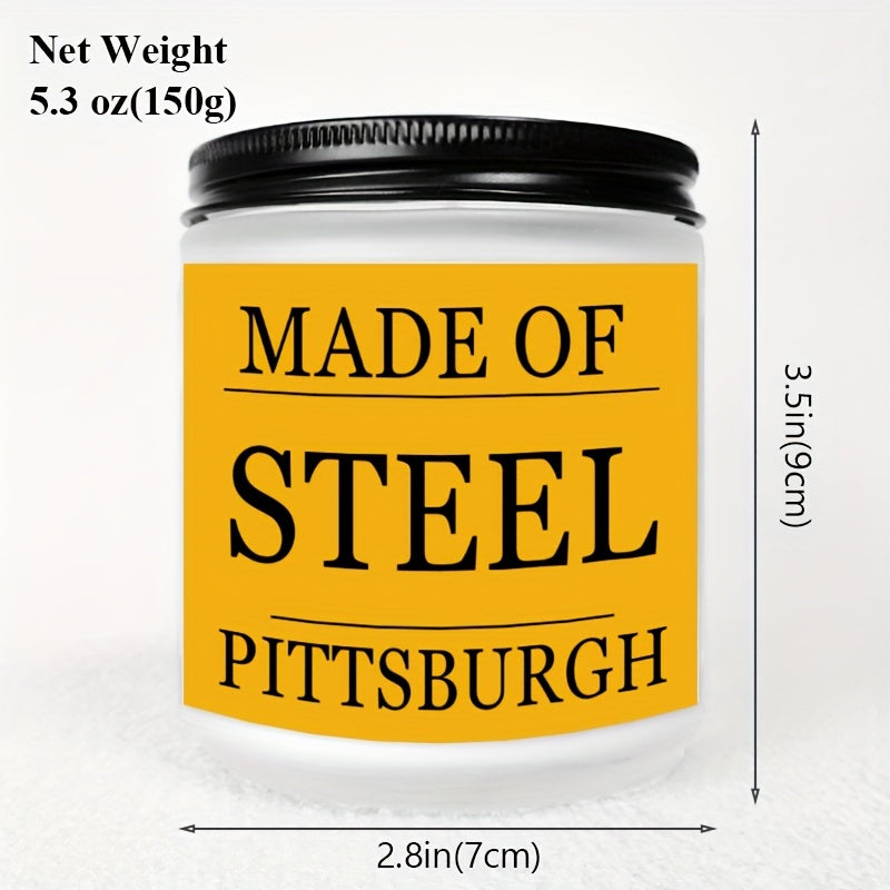 Themed Candles, Smells Like A Steelers Win, Gift for Dad, Gift for Son, Pittsburgh Gift, Pittsburgh Themed Candle, Gift for Him-1Pc Lavender Candle Ideal for Home Aromatherapy & Meditation