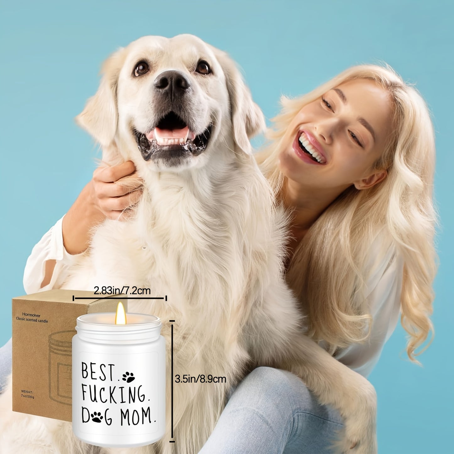 1pc 9 Oz Lavender Scented Candles Gift, Dog Mom Gifts For Women, Dog Mom Gifts, Best Gifts For Dog Owners Pet Lovers For Birthday Valentines Day Anniversary Mothers Day Christmas Gifts For Dog Mom