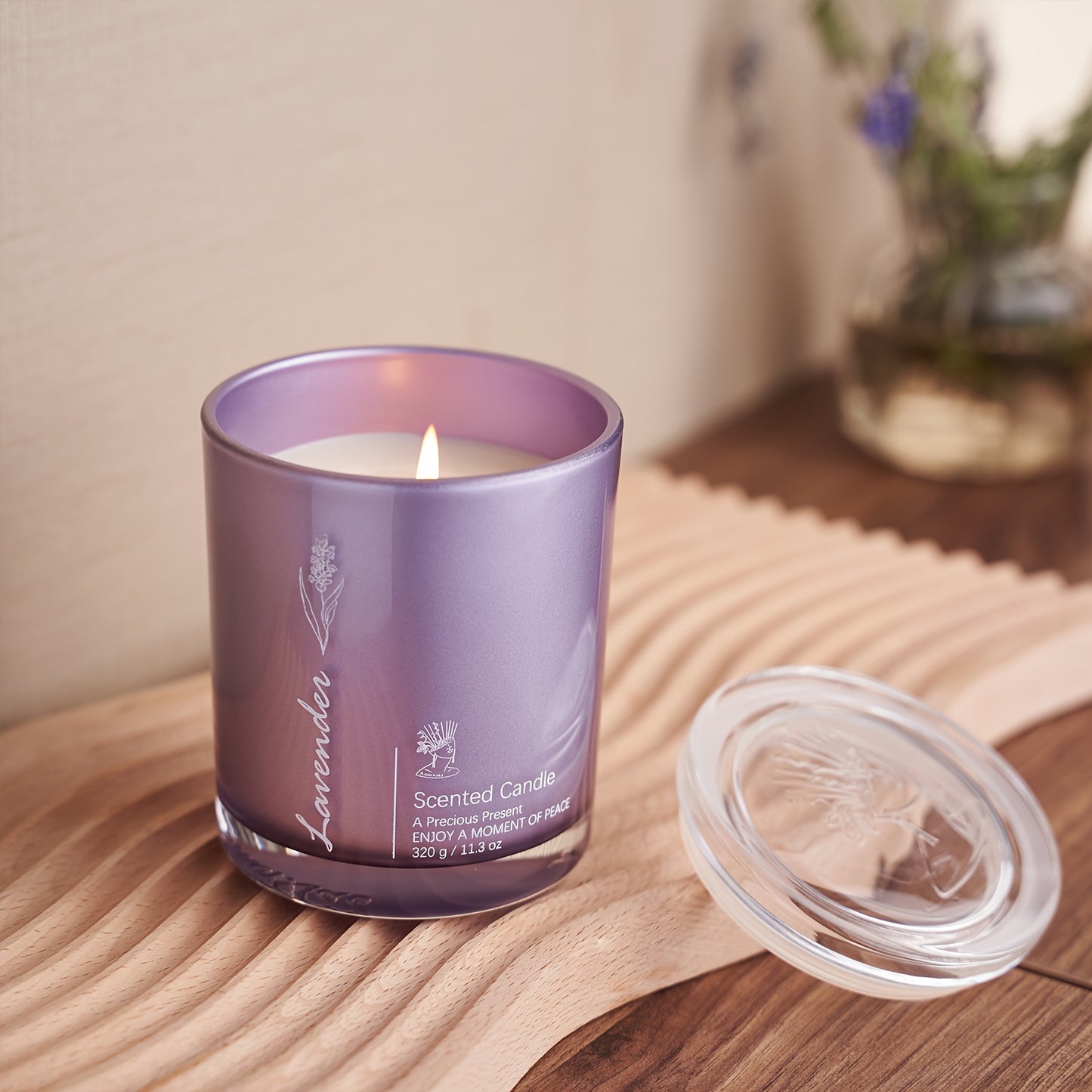 11.3 oz Up to 70 Hours Burn Natural Soy Wax Aromatherapy Candles for Home Scented (Lavender)