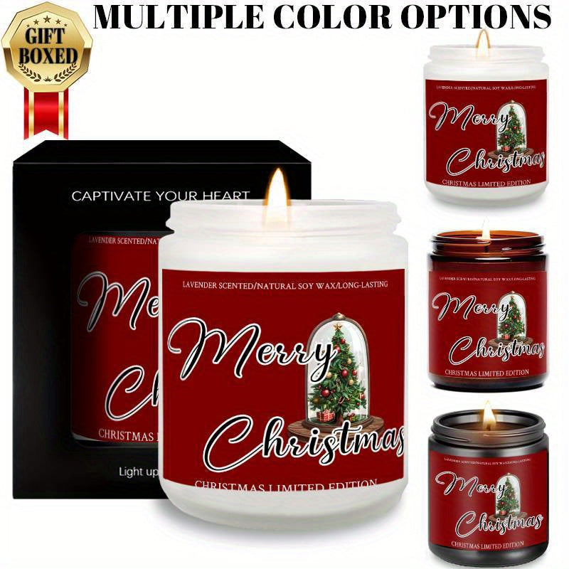 Christmas Candles, Perfect Christmas Gifts, Christmas Home Decor Decoration, Christmas Gifts for Man Woman Friends Mom Dad Son Daughter Bestie Coworker, Christmas Party Favors-1Pc Lavender Candle Ideal for Home Aromatherapy &