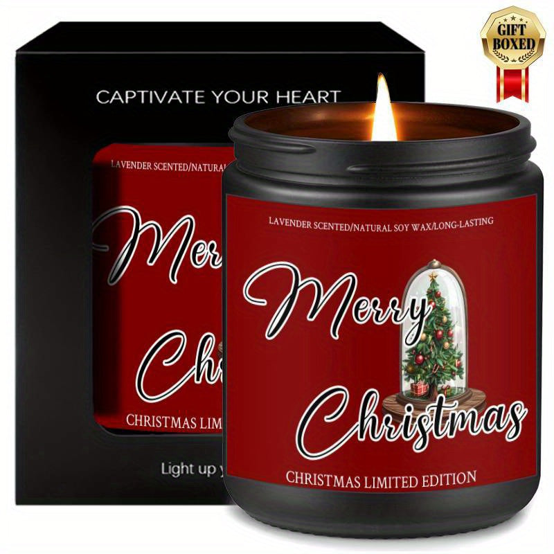 Christmas Candles, Perfect Christmas Gifts, Christmas Home Decor Decoration, Christmas Gifts for Man Woman Friends Mom Dad Son Daughter Bestie Coworker, Christmas Party Favors-1Pc Lavender Candle Ideal for Home Aromatherapy &