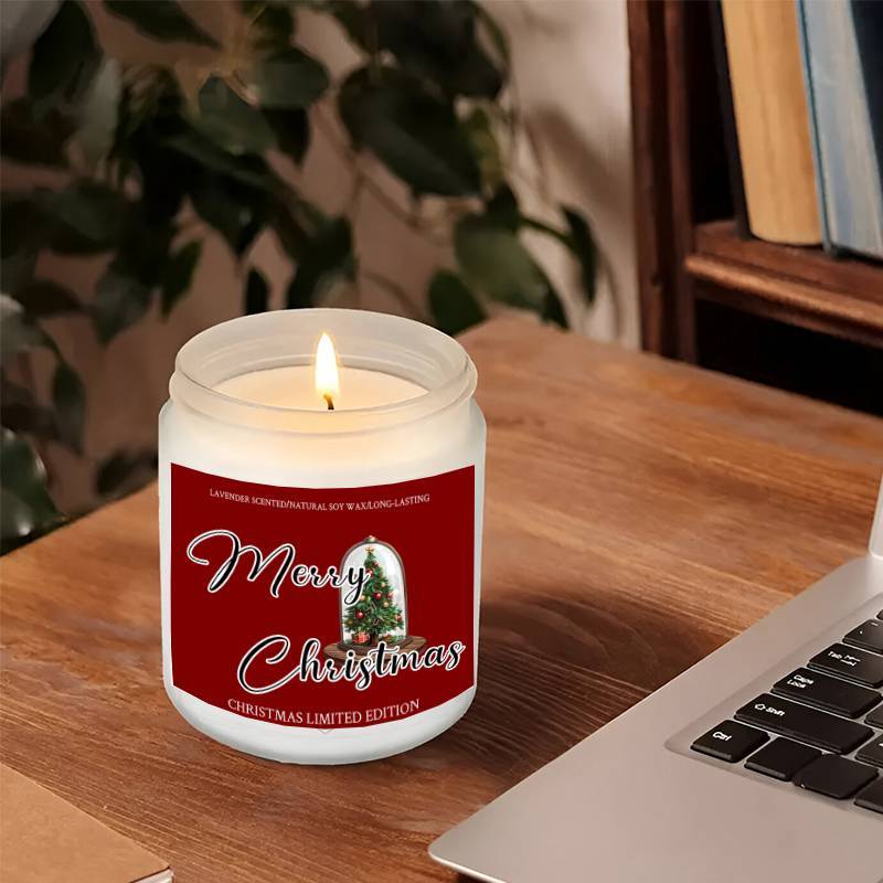 Christmas Candles, Perfect Christmas Gifts, Christmas Home Decor Decoration, Christmas Gifts for Man Woman Friends Mom Dad Son Daughter Bestie Coworker, Christmas Party Favors-1Pc Lavender Candle Ideal for Home Aromatherapy &