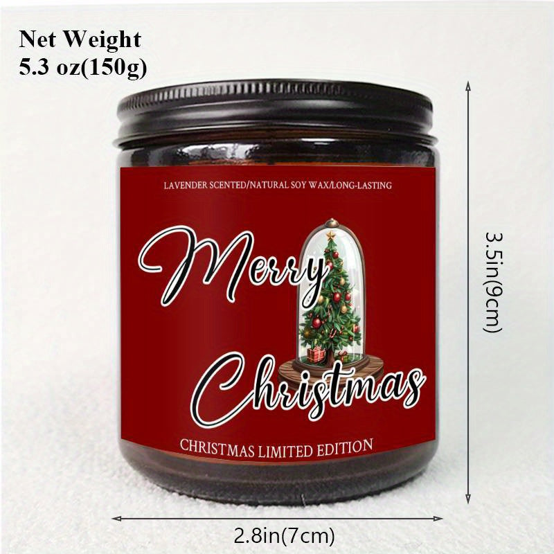 Christmas Candles, Perfect Christmas Gifts, Christmas Home Decor Decoration, Christmas Gifts for Man Woman Friends Mom Dad Son Daughter Bestie Coworker, Christmas Party Favors-1Pc Lavender Candle Ideal for Home Aromatherapy &