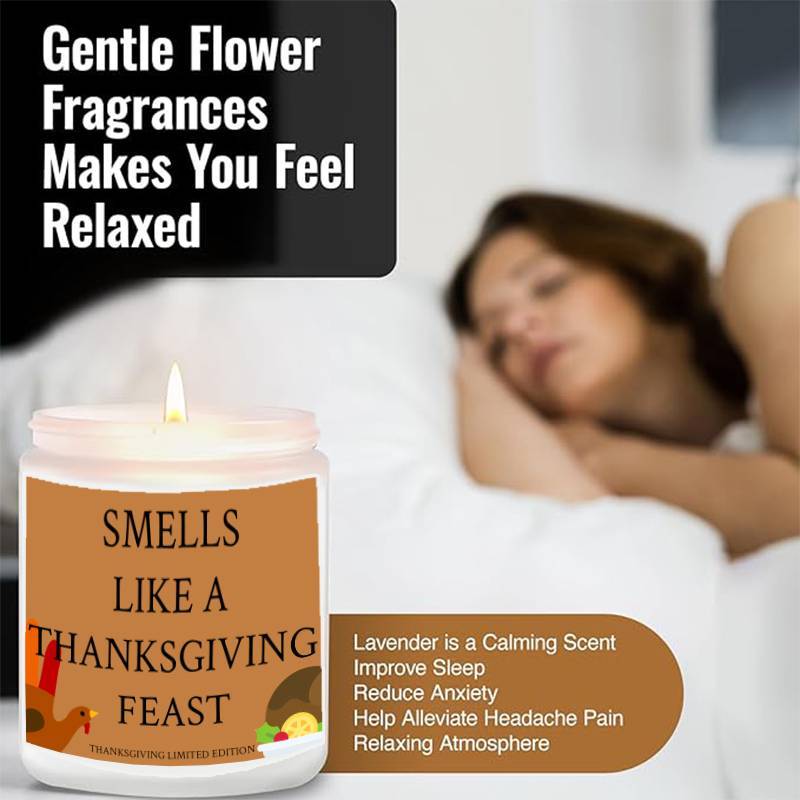 Thanksgiving Candles, Perfect Thanksgiving Gifts, Thanksgiving Home Decor Decoration, Candle Gifts for Man Woman Friends Mom Dad Son Daughter Bestie Coworker, Thanksgiving Favors-1Pc Lavender Candle Ideal for Home Aromatherap