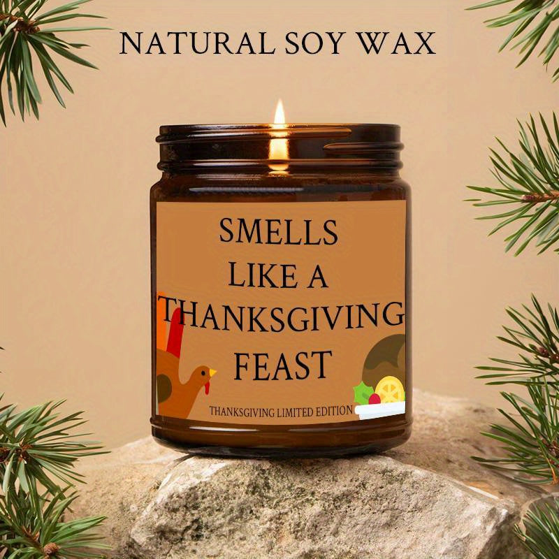 Thanksgiving Candles, Perfect Thanksgiving Gifts, Thanksgiving Home Decor Decoration, Candle Gifts for Man Woman Friends Mom Dad Son Daughter Bestie Coworker, Thanksgiving Favors-1Pc Lavender Candle Ideal for Home Aromatherap