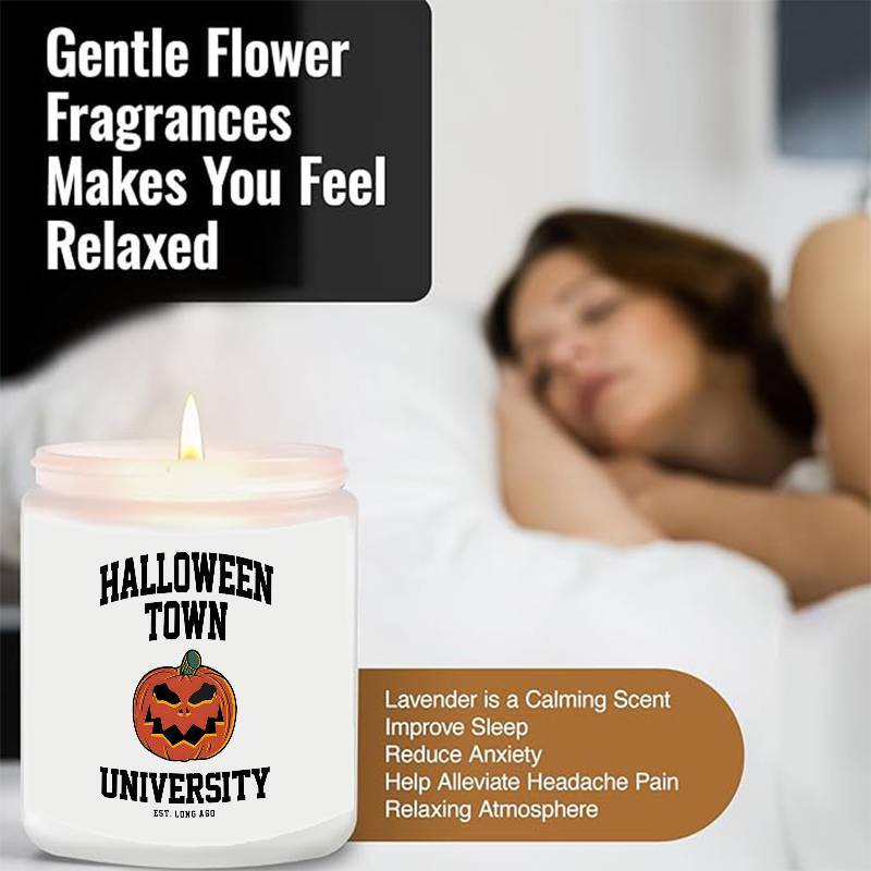 Halloween Candles, Perfect Halloween Gifts, Halloween Home Decor Decoration, Candle Gifts for Man Woman Friends Mom Dad Son Daughter Bestie Coworker, Halloween Favors-1Pc Lavender Candle Ideal for Home Aromatherapy & Meditati