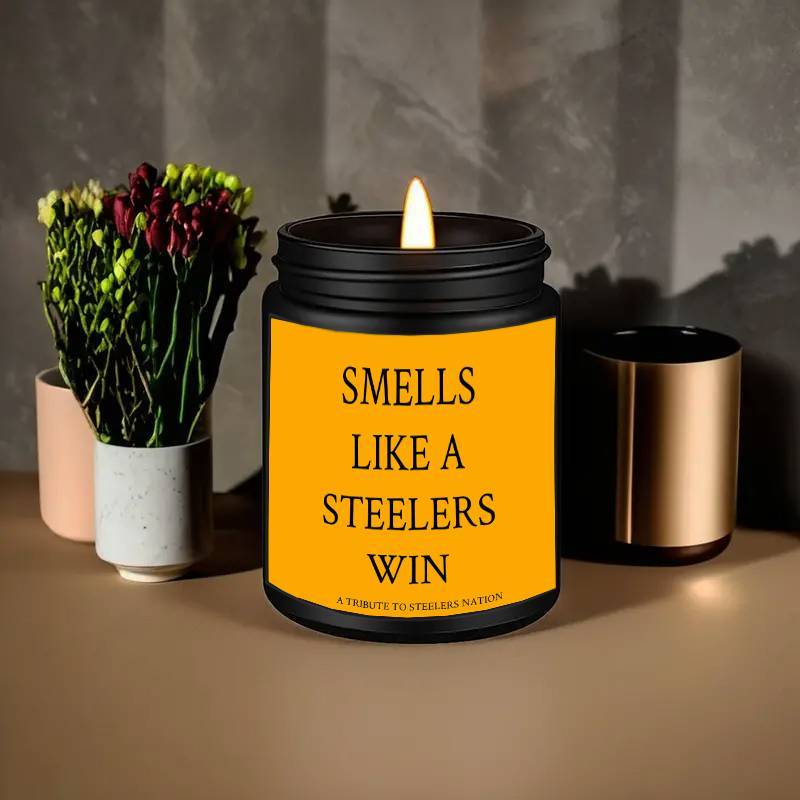 Themed Candles, Smells Like A Steelers Win, Gift for Dad, Gift for Son, Pittsburgh Gift, Pittsburgh Themed Candle, Gift for Him-1Pc Lavender Candle Ideal for Home Aromatherapy & Meditation