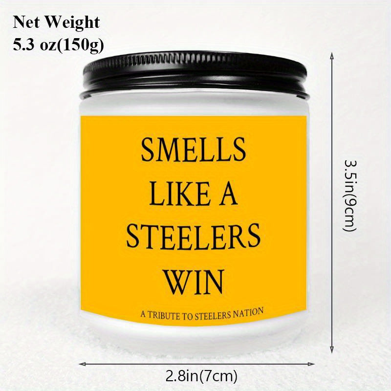Themed Candles, Smells Like A Steelers Win, Gift for Dad, Gift for Son, Pittsburgh Gift, Pittsburgh Themed Candle, Gift for Him-1Pc Lavender Candle Ideal for Home Aromatherapy & Meditation
