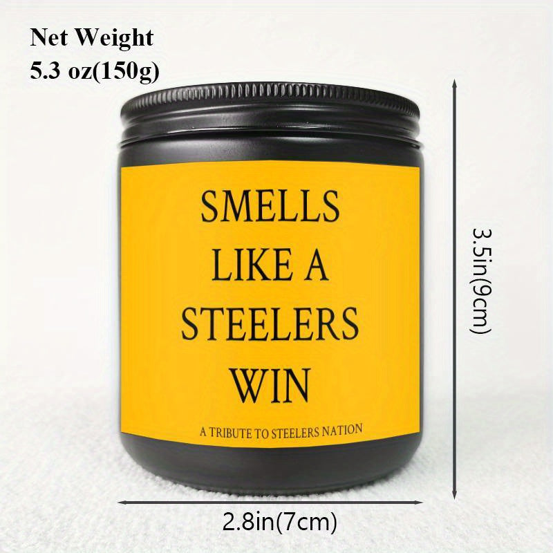 Themed Candles, Smells Like A Steelers Win, Gift for Dad, Gift for Son, Pittsburgh Gift, Pittsburgh Themed Candle, Gift for Him-1Pc Lavender Candle Ideal for Home Aromatherapy & Meditation