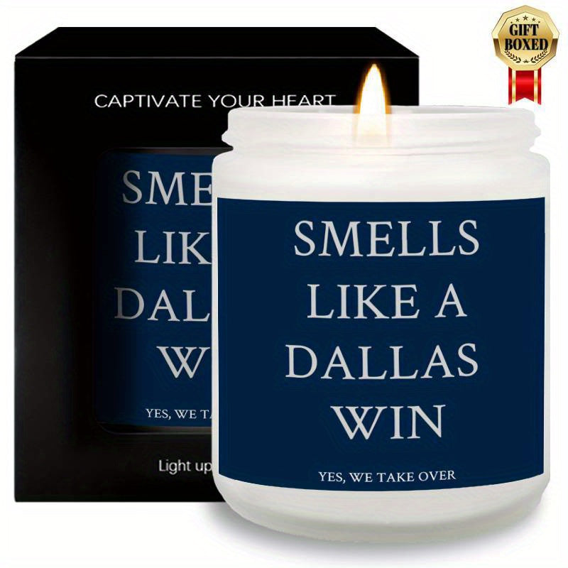 Football Sport Candles, Smells Like A Dallas Win, Gift for Dad Friends, Dallas Gift, Dallas Football Themed Candle, Gift for Him Fans-1Pc Lavender Candle Ideal for Home Aromatherapy & Meditation