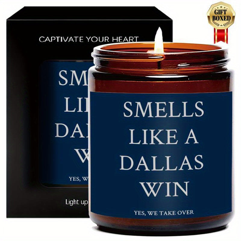 Football Sport Candles, Smells Like A Dallas Win, Gift for Dad Friends, Dallas Gift, Dallas Football Themed Candle, Gift for Him Fans-1Pc Lavender Candle Ideal for Home Aromatherapy & Meditation