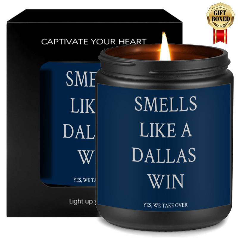 Football Sport Candles, Smells Like A Dallas Win, Gift for Dad Friends, Dallas Gift, Dallas Football Themed Candle, Gift for Him Fans-1Pc Lavender Candle Ideal for Home Aromatherapy & Meditation