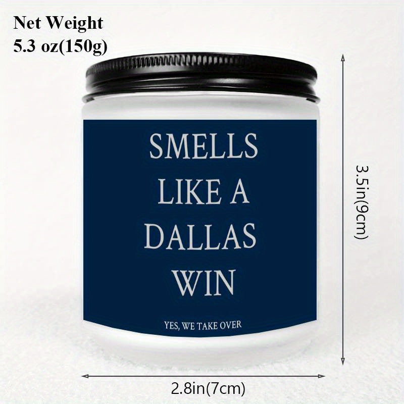 Football Sport Candles, Smells Like A Dallas Win, Gift for Dad Friends, Dallas Gift, Dallas Football Themed Candle, Gift for Him Fans-1Pc Lavender Candle Ideal for Home Aromatherapy & Meditation