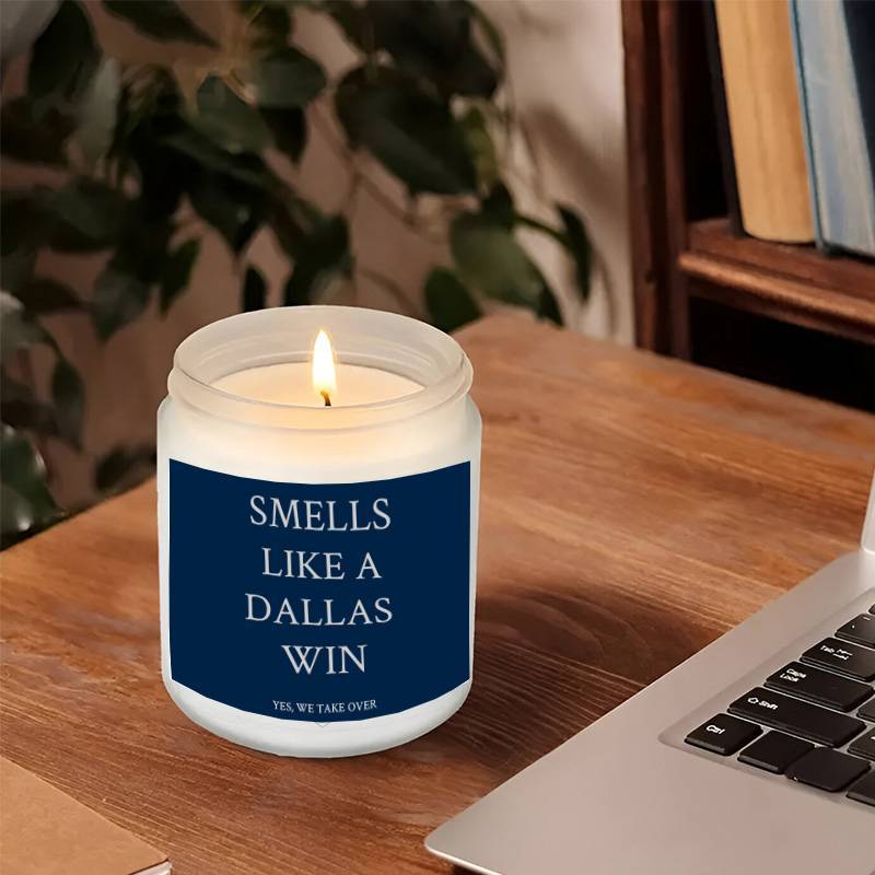 Football Sport Candles, Smells Like A Dallas Win, Gift for Dad Friends, Dallas Gift, Dallas Football Themed Candle, Gift for Him Fans-1Pc Lavender Candle Ideal for Home Aromatherapy & Meditation
