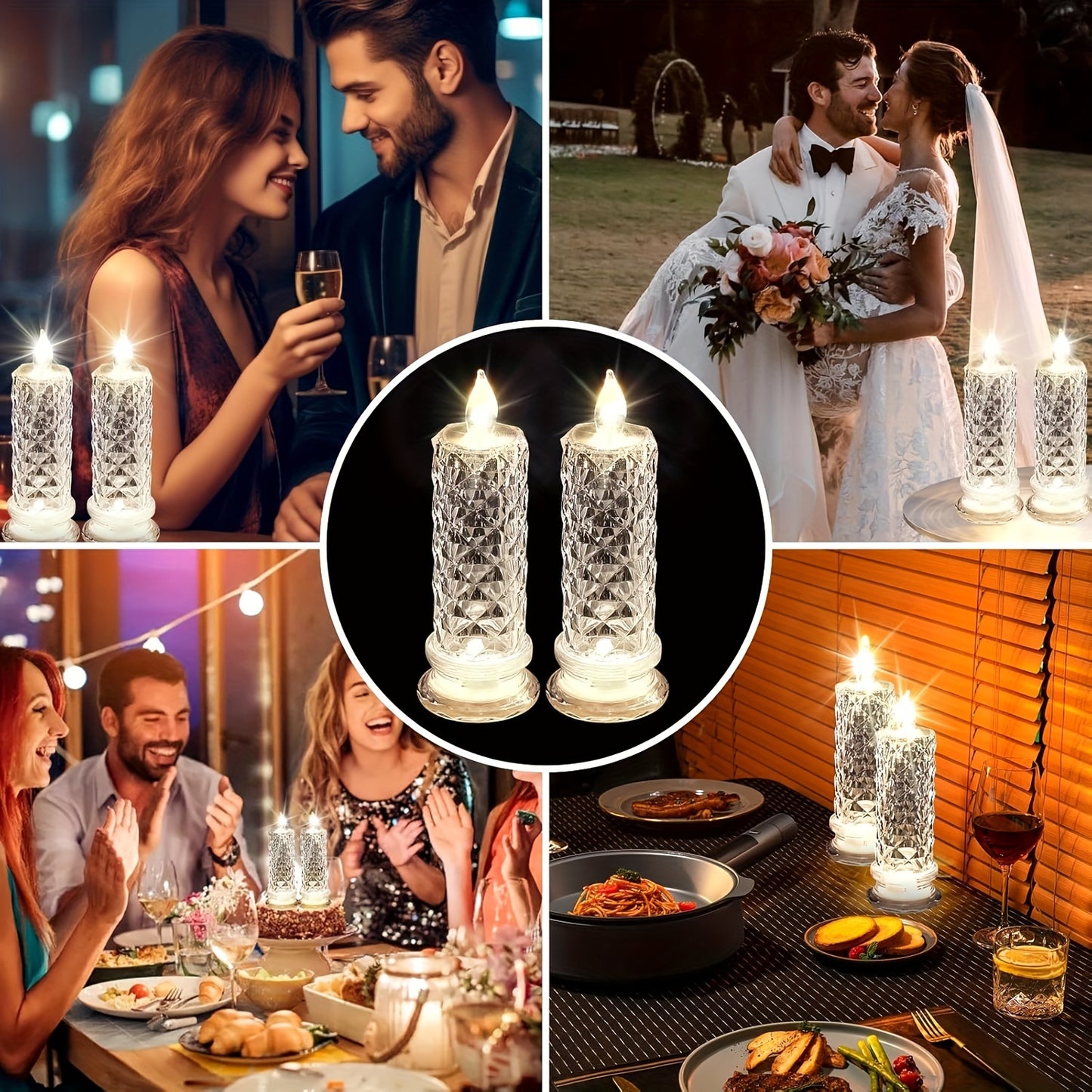 3pcsLED Flameless Candles, 1.8in*4.3in, Romantic Flameless Candle Propose for Valentine's Day, Including Battery, Perfect for Family Gathering, Candlelight Dinner, Valentine's Day, Wedding, Birthday, Bedroom Decoration, Holid