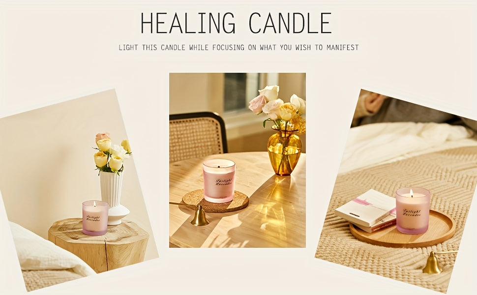 11.3 oz Up to 70 Hours Burn Natural Soy Wax Aromatherapy Candles for Home Scented (Lavender)