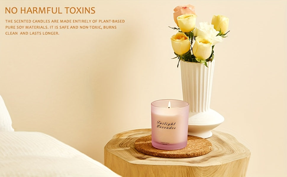 11.3 oz Up to 70 Hours Burn Natural Soy Wax Aromatherapy Candles for Home Scented (Lavender)
