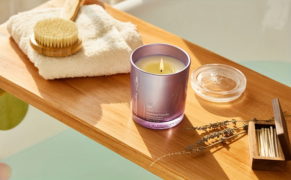 11.3 oz Up to 70 Hours Burn Natural Soy Wax Aromatherapy Candles for Home Scented (Lavender)
