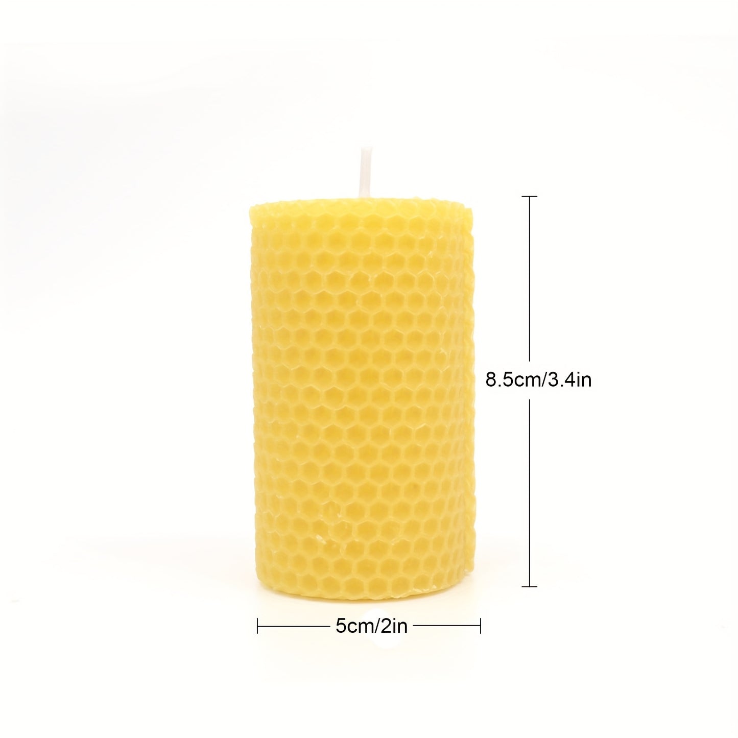 Beeswax Pillar Candles 3pcs Set - 2" X 3.4" Pure Beeswax Hand Rolled Candles, Elegant Beehive Texture Candles With Natural Scent For Dating, Party, Event, Gift & Home Decor