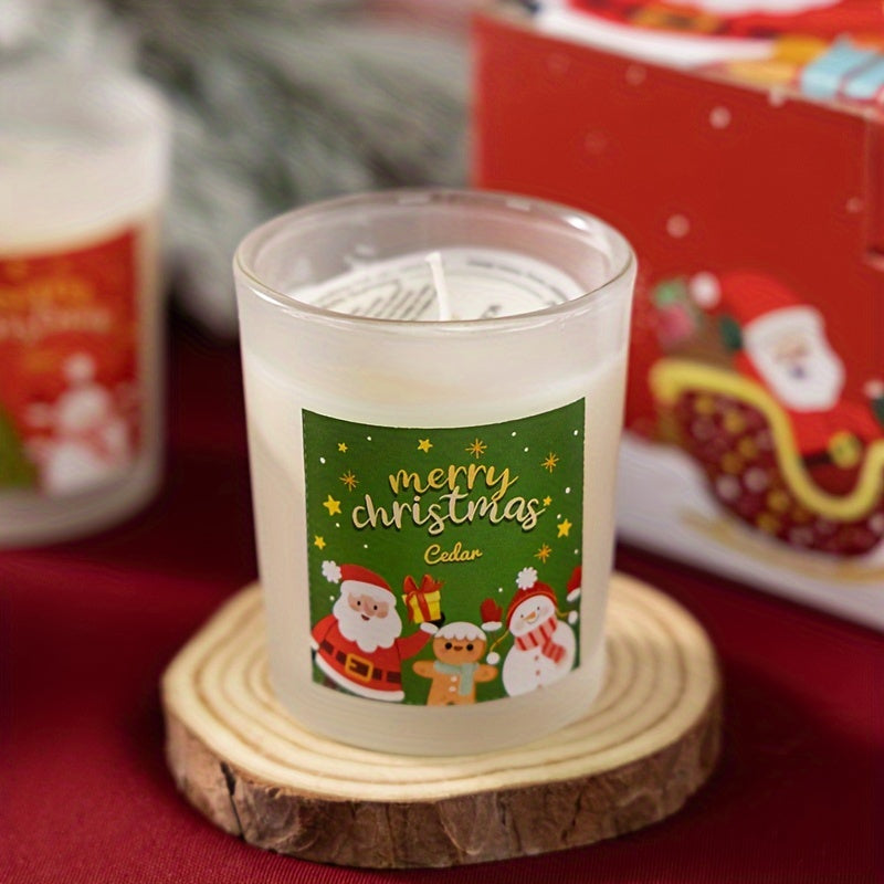 6-Pack Christmas Candles, Scented Soy Wax Aromatherapy Jar Candles, Round with Sparkle, Single Wick, for Home Decor, Bath, Yoga, Perfect Christmas Thanksgiving Gift for Men & Women