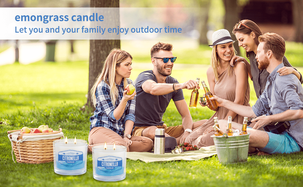 6 Pack Citronella Candles Outdoor, Large Citronella Candle , 60 Oz Fresh Citronella Soy Candle for Home, 450H Long Burn Outside Jar Candles for Yard Garden Balcony Camping Summer
