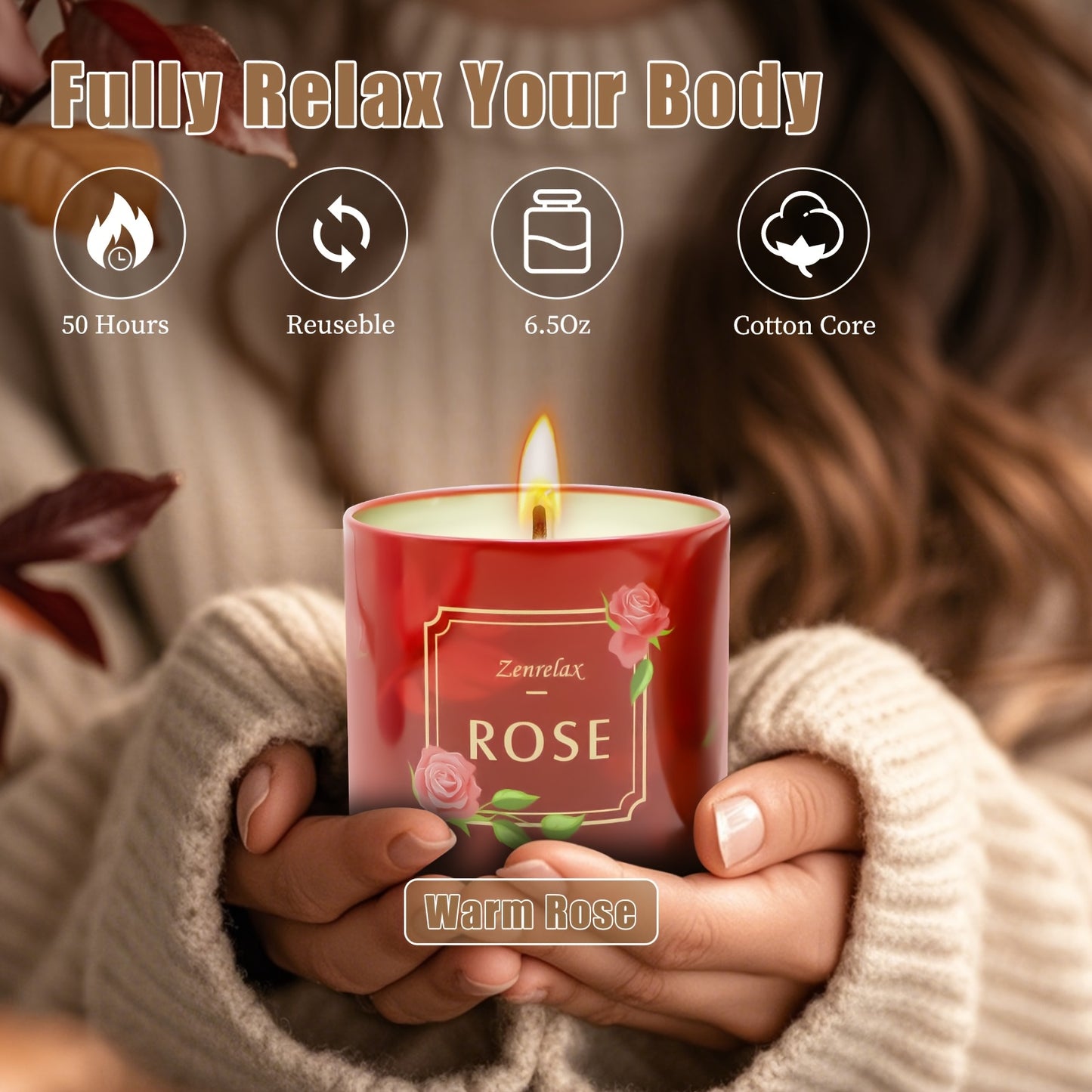 Scented Candles Gift Sets For Women, 4 Pack Natural Soy Candles For Home Scented, Rose Jar Candle, Gift For Mother'S Day, Birthday, Valentine's, Anniversary