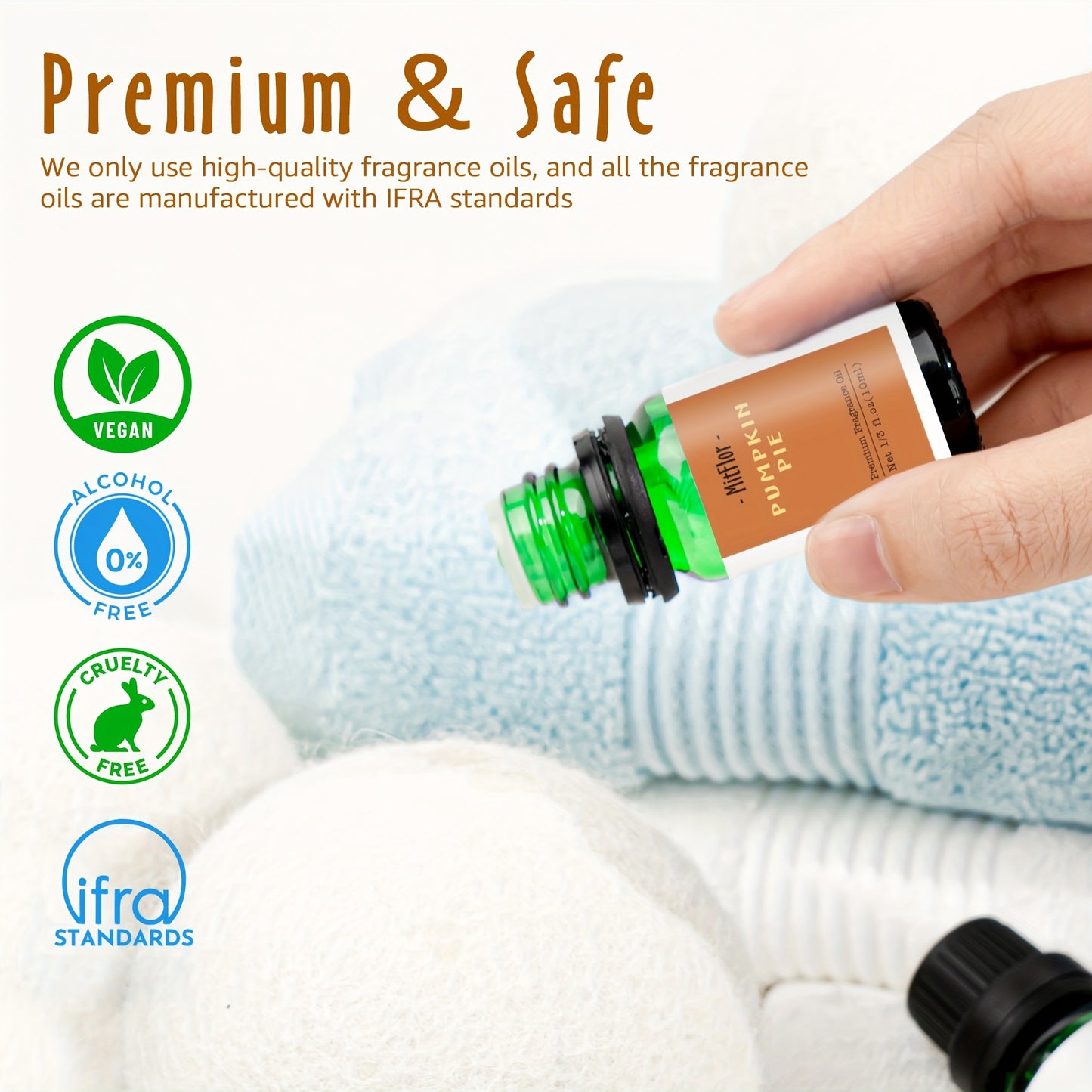 6x0.34oz Autumn Essential Oils for Diffusers for Home, MitFlor Fragrance Oils Set, 6 Fall Scents, Natural Aromatherapy Oils, for Candles Making, for Humidifiers