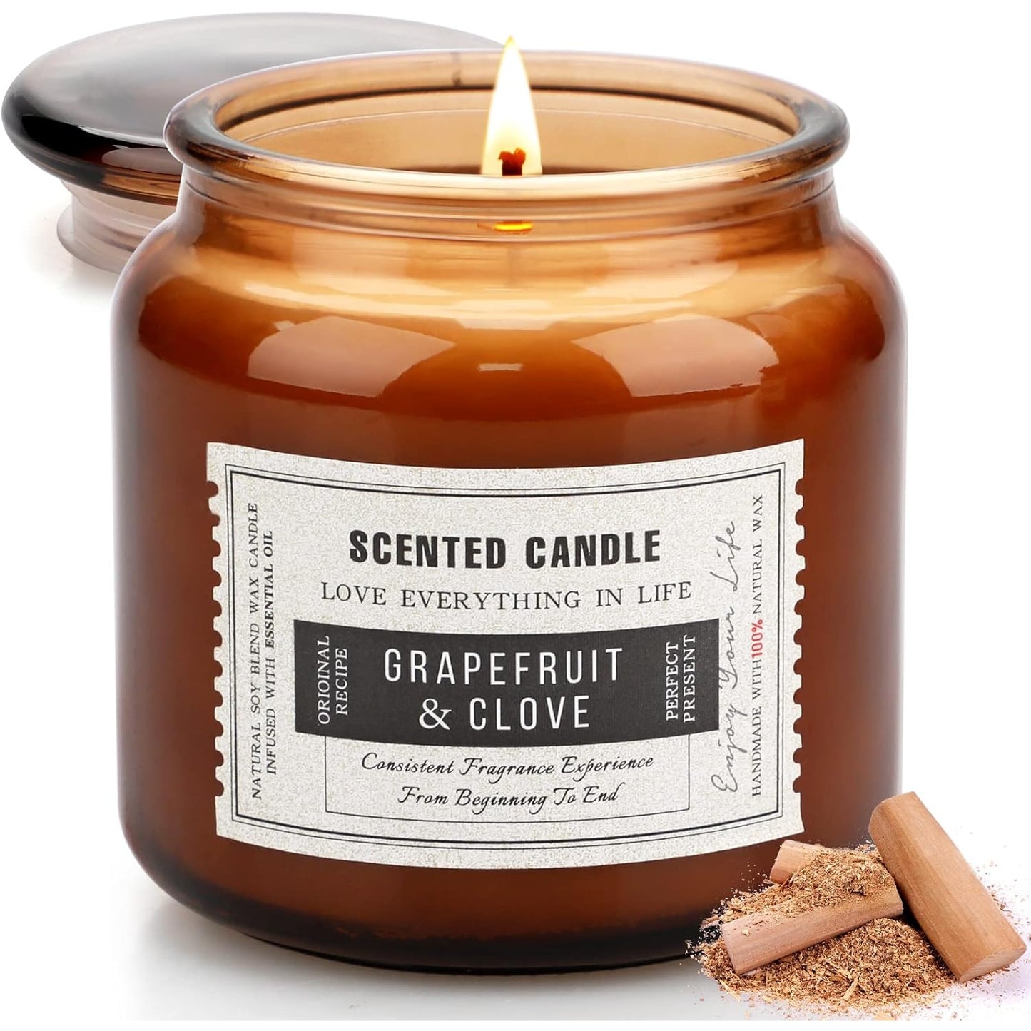 Candles for Home Scented, 15.5oz 130H Aromatherapy Candle, 3 Stickers for DIY Anniversary Box Gifts for Boyfriend, Him, Dad, Husband, Funny Birthday Gifts Men/Women, Mens Room Decor