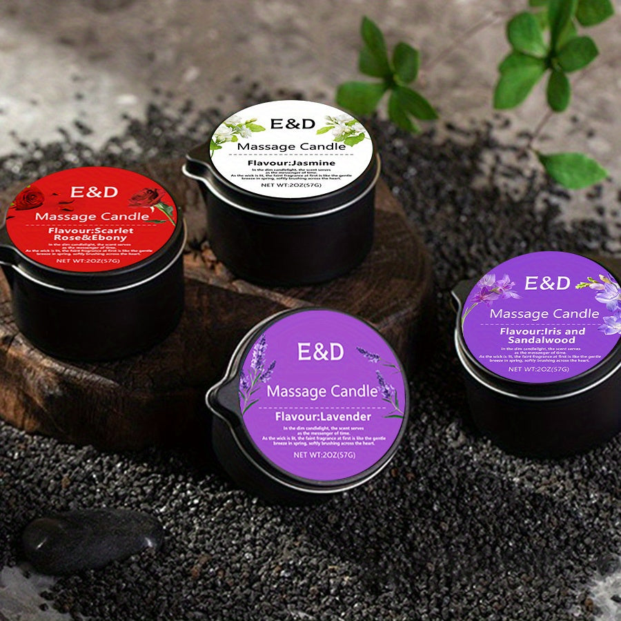 6pcs Natural Scented Soy Wax Massage Candles (Total 6oz/170g - Each 1oz) | Essential Oil Melts into Warm Massage Oil | Handcrafted for Nail Salons & Spas - Luxury Gift for Christmas, Valentine’s Day & Mother’s Day