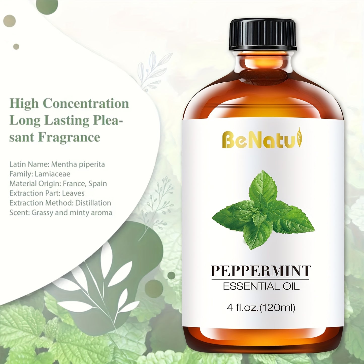 Peppermint Essential Oil, BeNatu Holiday Gift Recommendation, Gift Surprises, Home Diffuser - 2.03oz/4.06oz Essential Oils Of Various Specifications, Making Soap And Candles - Essential Oil Diffuser - For Your Beloved Ones -