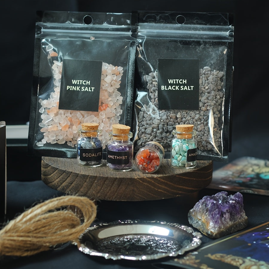 84pcs Large Witchcraft Supplies Kit For Spells Witch Box, Wiccan Supplies And Tools, Beginner Witchcraft Kit Witch Stuff For Pagan Rituals, for Halloween