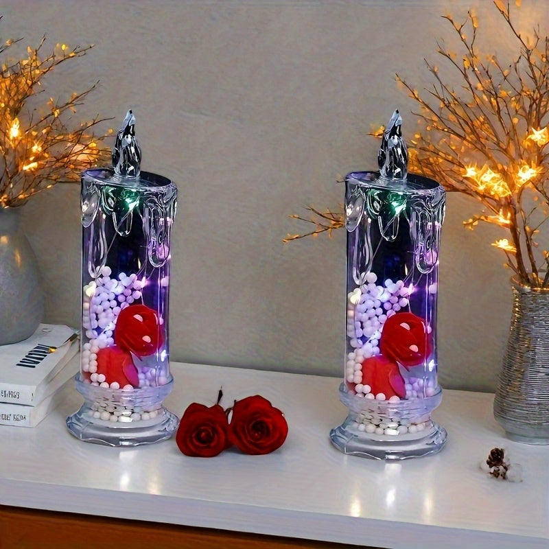 8 Pack Glowing Flameless Candles, Simulated Electronic Candle Lights, Romantic Lighted Candles, Perfect for Family Gatherings, Candlelight Dinners, Weddings, Birthdays, Bedroom Decorations, Halloween And Christmas Gifts, Part