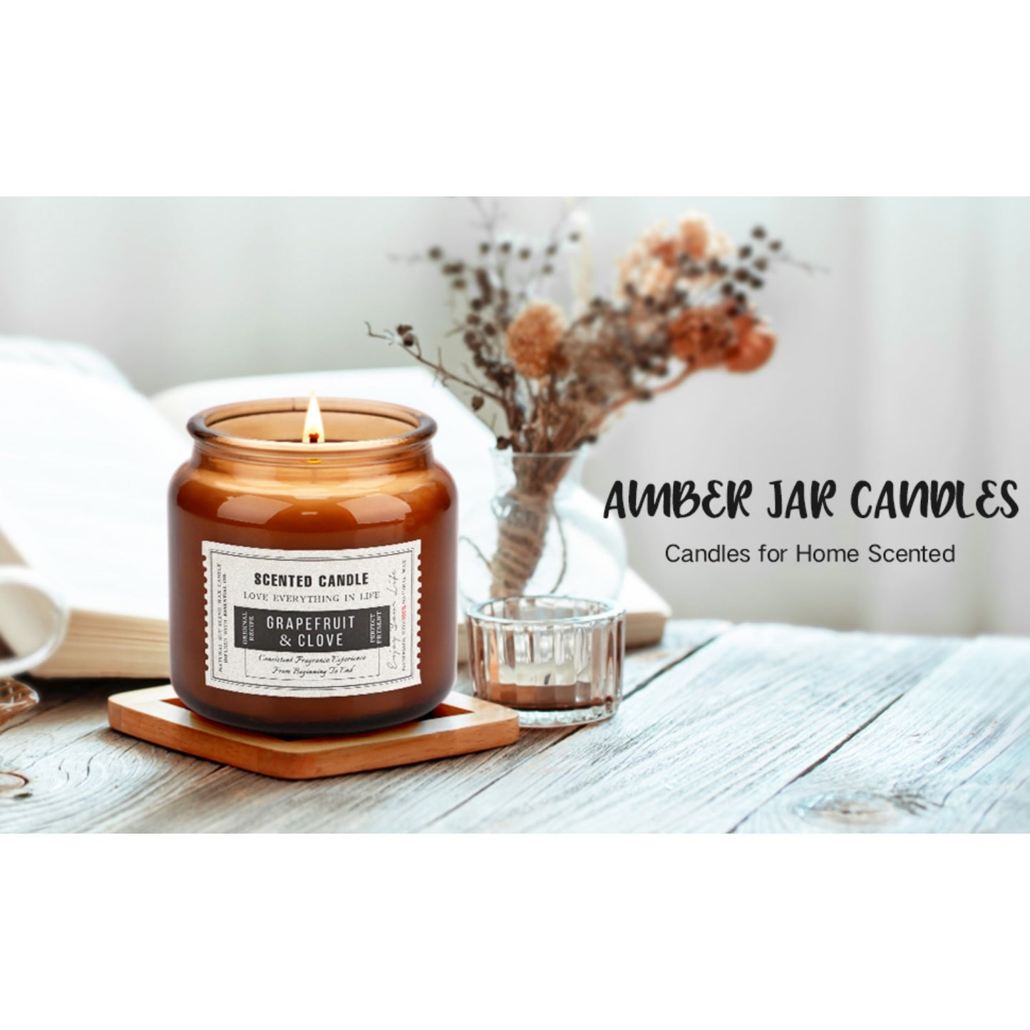 Candles for Home Scented, 15.5oz 130H Aromatherapy Candle, 3 Stickers for DIY Anniversary Box Gifts for Boyfriend, Him, Dad, Husband, Funny Birthday Gifts Men/Women, Mens Room Decor