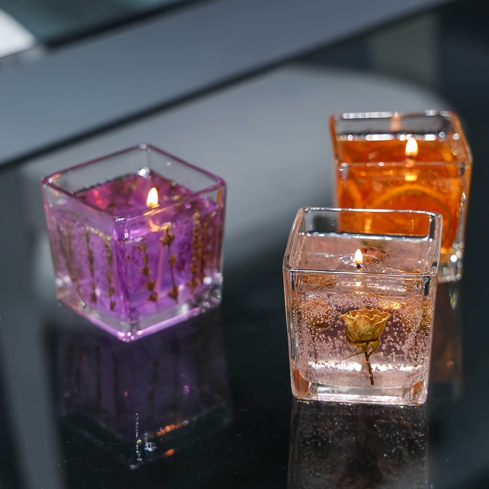 550G Classic Generous Bottle Advanced Floral Candles, True Flower Inlay, Lavender/Rose/Orange Scented, Fragrance, Family Perfume Essential, Perfect Birthday Gift