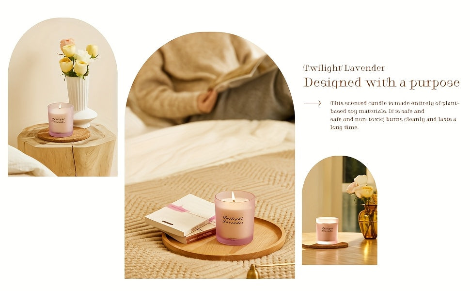 11.3 oz Up to 70 Hours Burn Natural Soy Wax Aromatherapy Candles for Home Scented (Lavender)