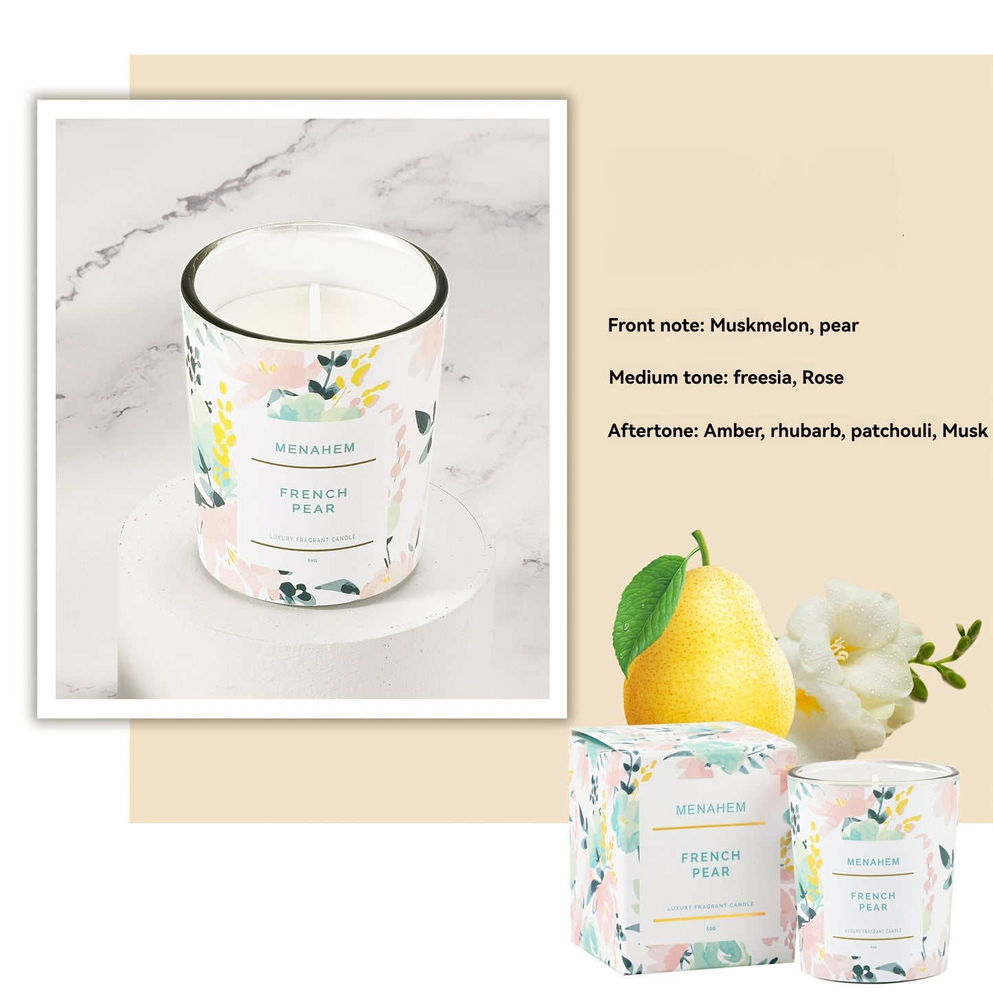 2pcs 2025 New Creative Flower Series Candles - Smokeless Soy Wax, 12+ Hour Burn Time, Floral & Fruit Scented Glass Jar Candles for Home Decor, Christmas, Valentine’s Day, Birthdays & Holidays