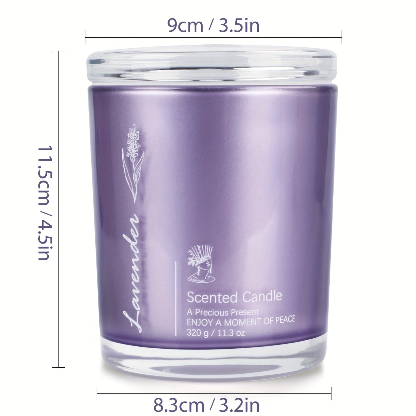11.3 oz Up to 70 Hours Burn Natural Soy Wax Aromatherapy Candles for Home Scented (Lavender)