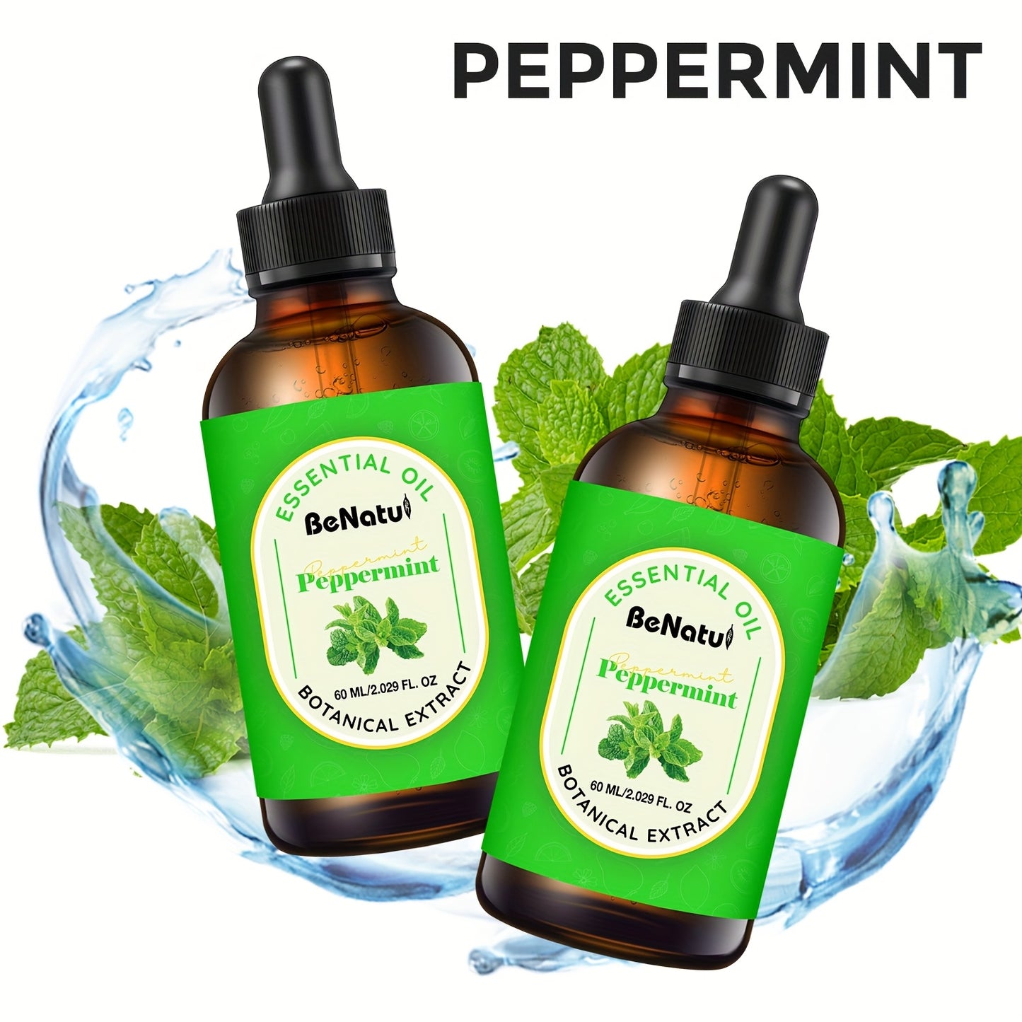 Peppermint Essential Oil, BeNatu Holiday Gift Recommendation, Gift Surprises, Home Diffuser - 2.03oz/4.06oz Essential Oils Of Various Specifications, Making Soap And Candles - Essential Oil Diffuser - For Your Beloved Ones -