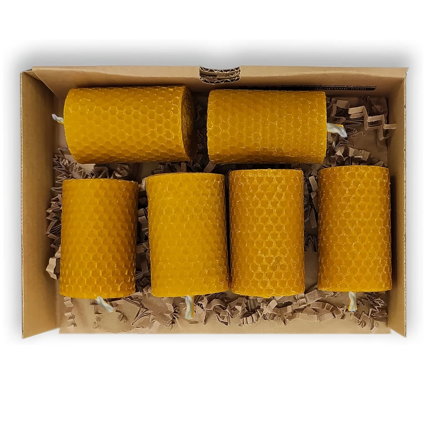 1.97*1.97inch cm rolled unscented beeswax candles, pillar candles 4/6/8pcs set, pastoral style, suitable for weddings, parties, dinners, Christmas and home decoration, yellow