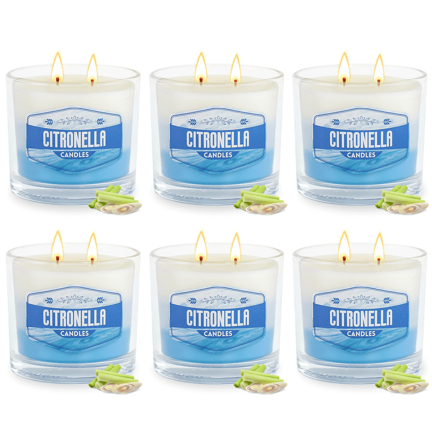 6 Pack Citronella Candles Outdoor, Large Citronella Candle , 60 Oz Fresh Citronella Soy Candle for Home, 450H Long Burn Outside Jar Candles for Yard Garden Balcony Camping Summer