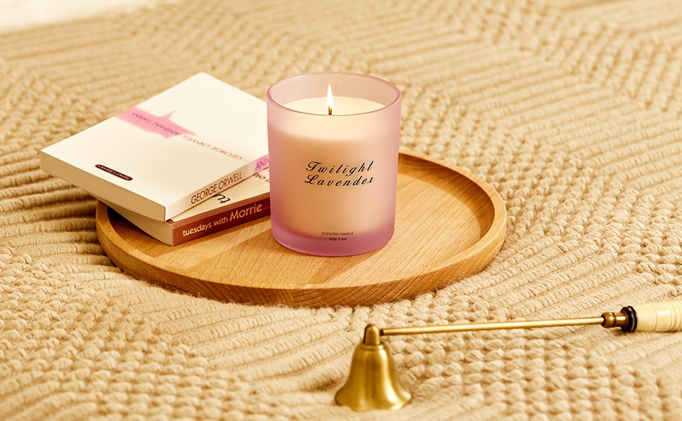 11.3 oz Up to 70 Hours Burn Natural Soy Wax Aromatherapy Candles for Home Scented (Lavender)
