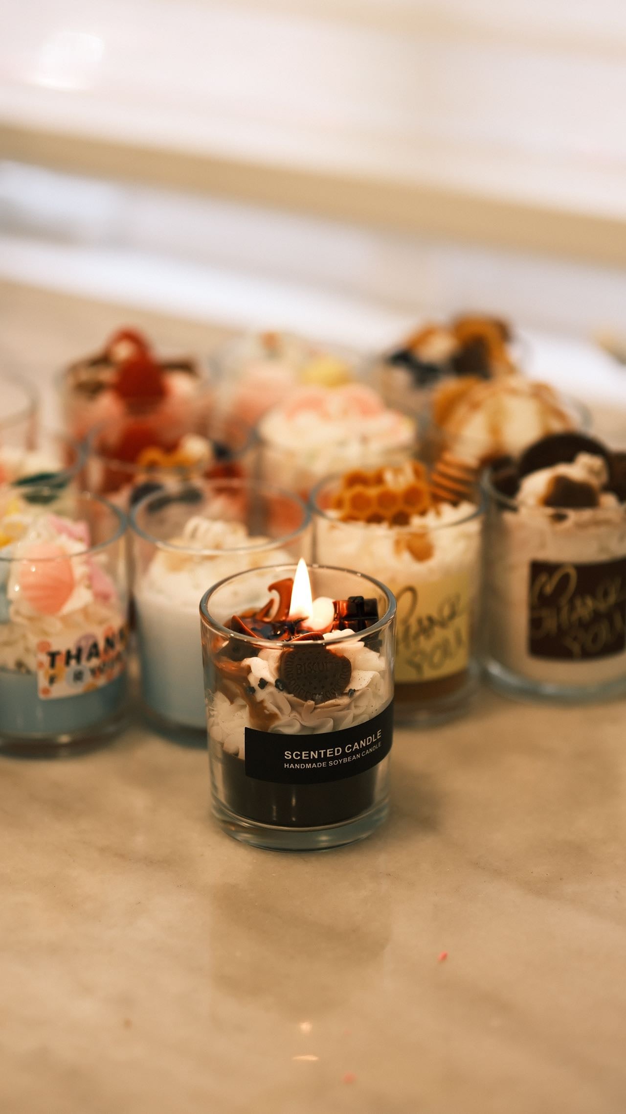 Handmade designed scented candles