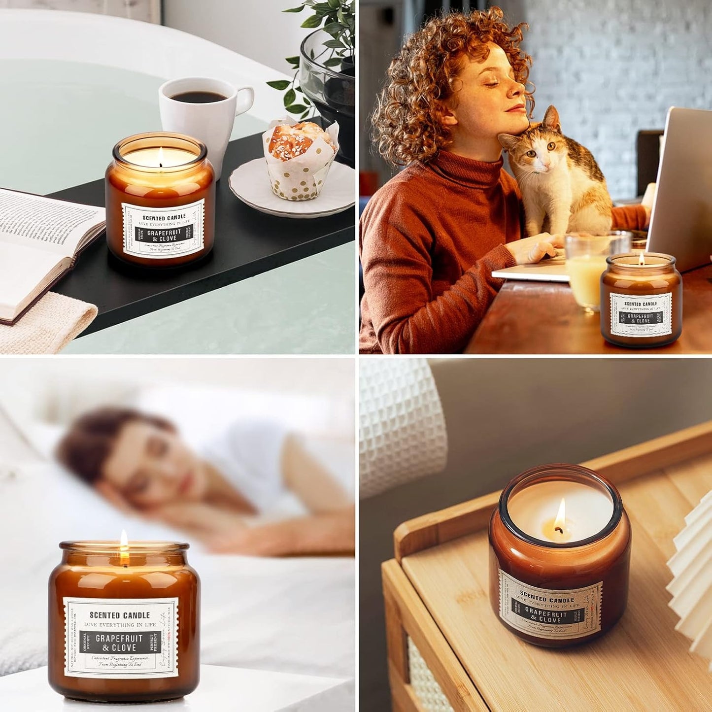 Candles for Home Scented, 15.5oz 130H Aromatherapy Candle, 3 Stickers for DIY Anniversary Box Gifts for Boyfriend, Him, Dad, Husband, Funny Birthday Gifts Men/Women, Mens Room Decor