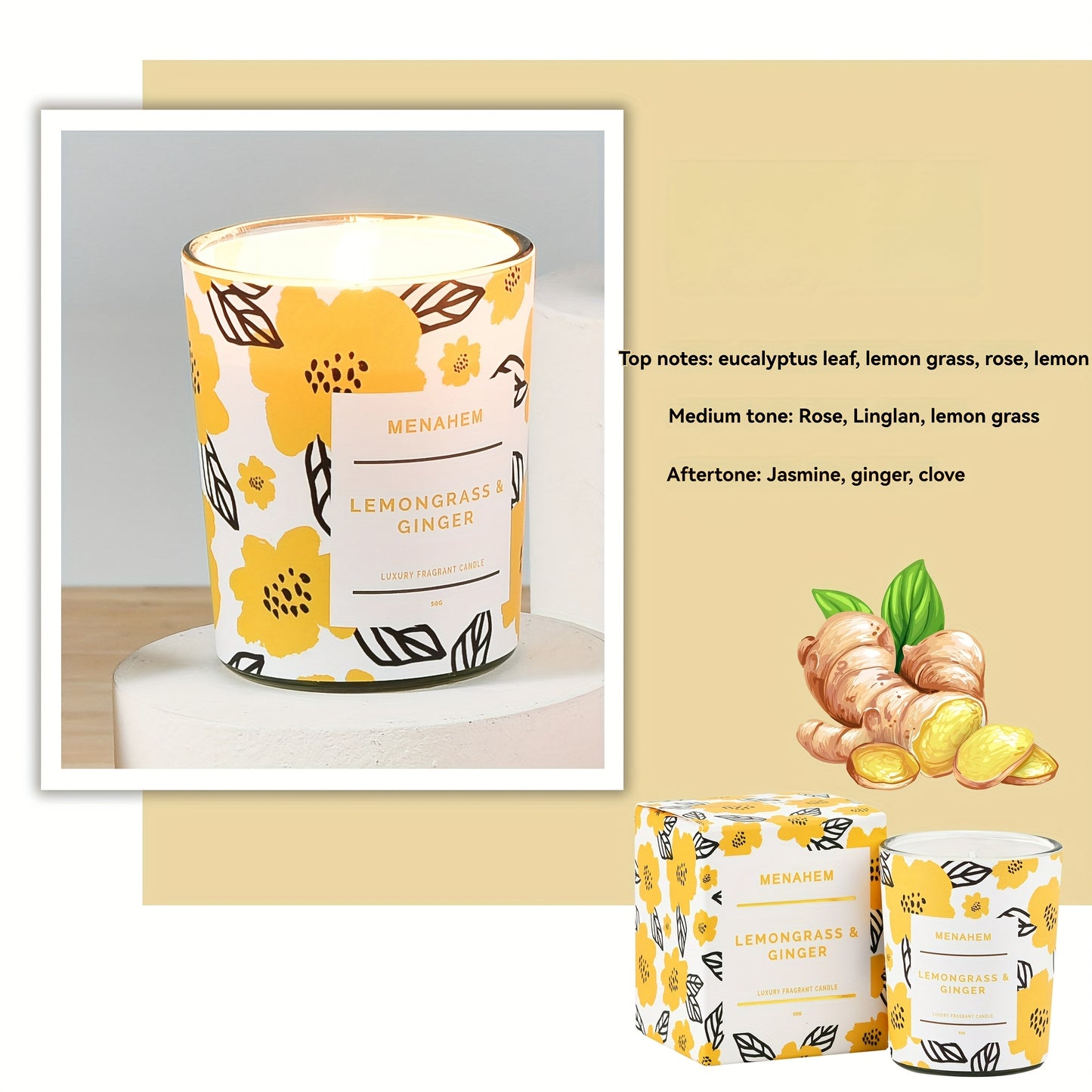 2pcs 2025 New Creative Flower Series Candles - Smokeless Soy Wax, 12+ Hour Burn Time, Floral & Fruit Scented Glass Jar Candles for Home Decor, Christmas, Valentine’s Day, Birthdays & Holidays