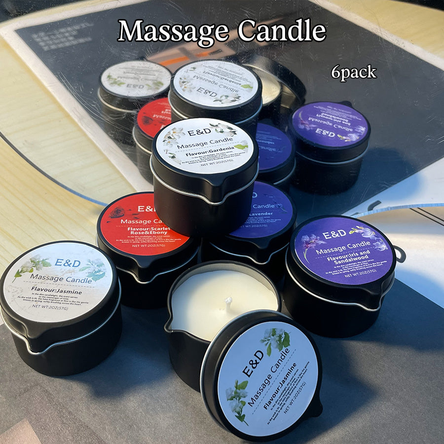 6pcs Natural Scented Soy Wax Massage Candles (Total 6oz/170g - Each 1oz) | Essential Oil Melts into Warm Massage Oil | Handcrafted for Nail Salons & Spas - Luxury Gift for Christmas, Valentine’s Day & Mother’s Day