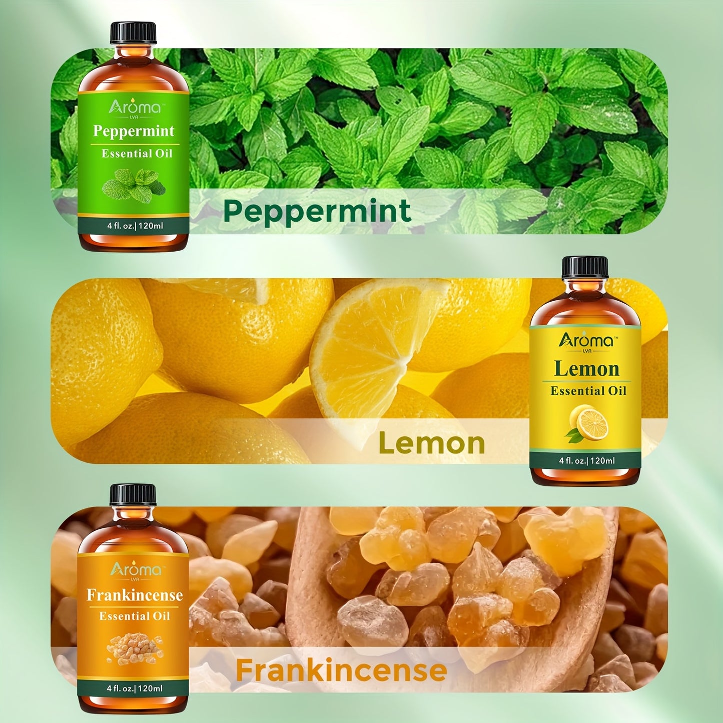 4FL.OZ Natural Essential Oils : Eucalyptus, Lavender, Frankincense, Lemon, Sweet Orange, Peppermint Essential Oils - For Humidifiers, Diffusers, Scented Candles - Holiday Surprises- Suitable For Men And Women - Best Birthday/