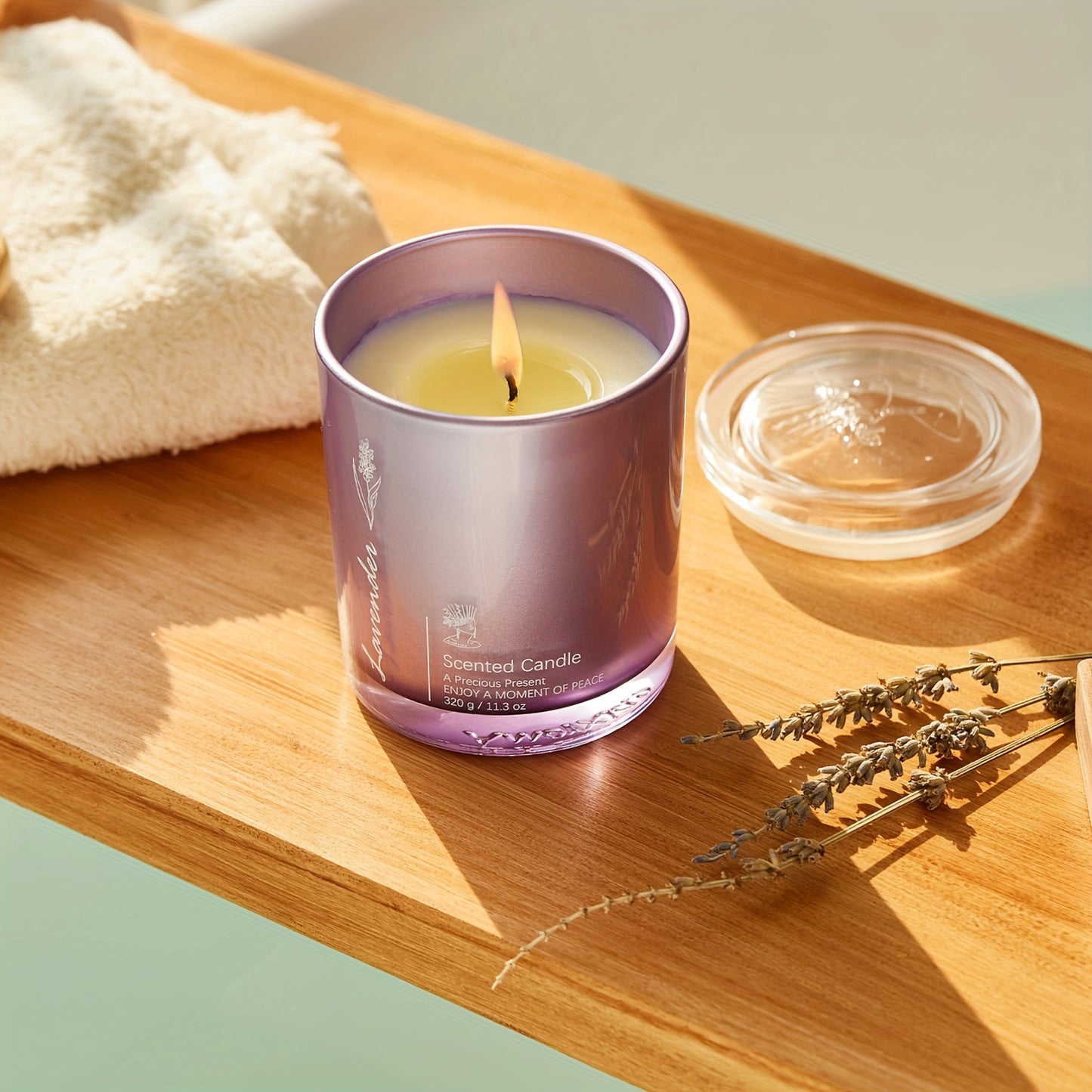 11.3 oz Up to 70 Hours Burn Natural Soy Wax Aromatherapy Candles for Home Scented (Lavender)
